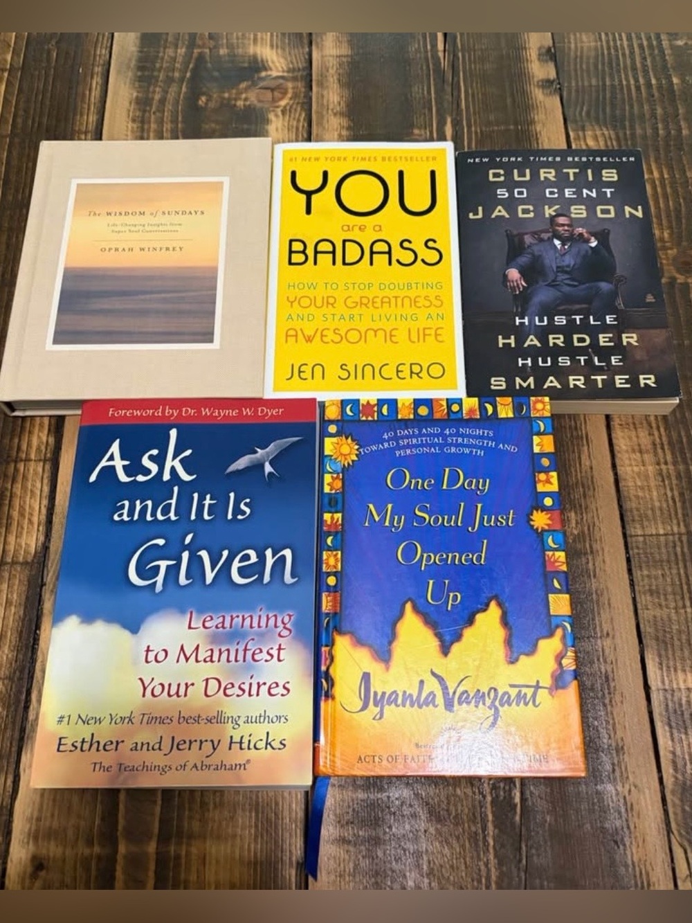 Self Help Book Bundle Oprah 50 Cent Jen Sincero‎ Iyanla Hicks 5 Book Lot